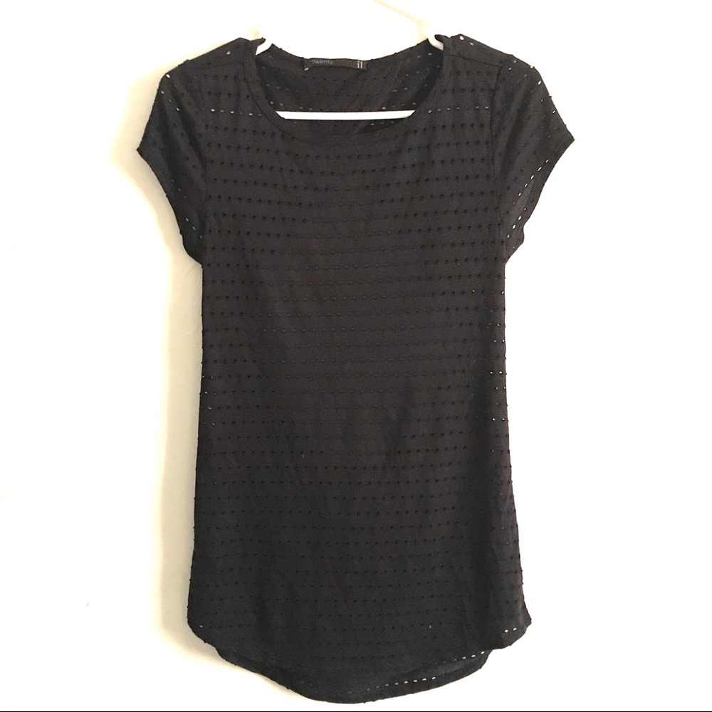 Twenty Navy Backless Shirt with Holes Designed.
